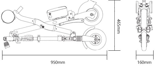Airwheel E6 - wymiary złożony
